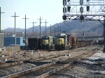 Idle the day after Christmas in Huntington Yard. Red signals show to the west as an eastbound coal drag has just cleared the yard.